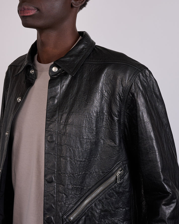 Rick Owens Tour Alice Jacket Tumbled Lamb Leather Black