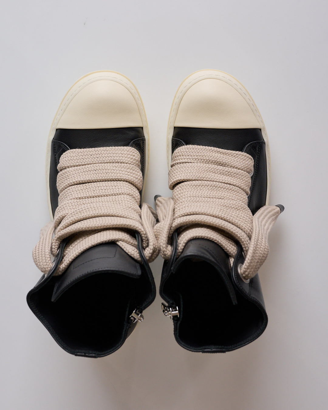 Rick Owens Tower Jumbolace Full Grain Sneaker Black Milk