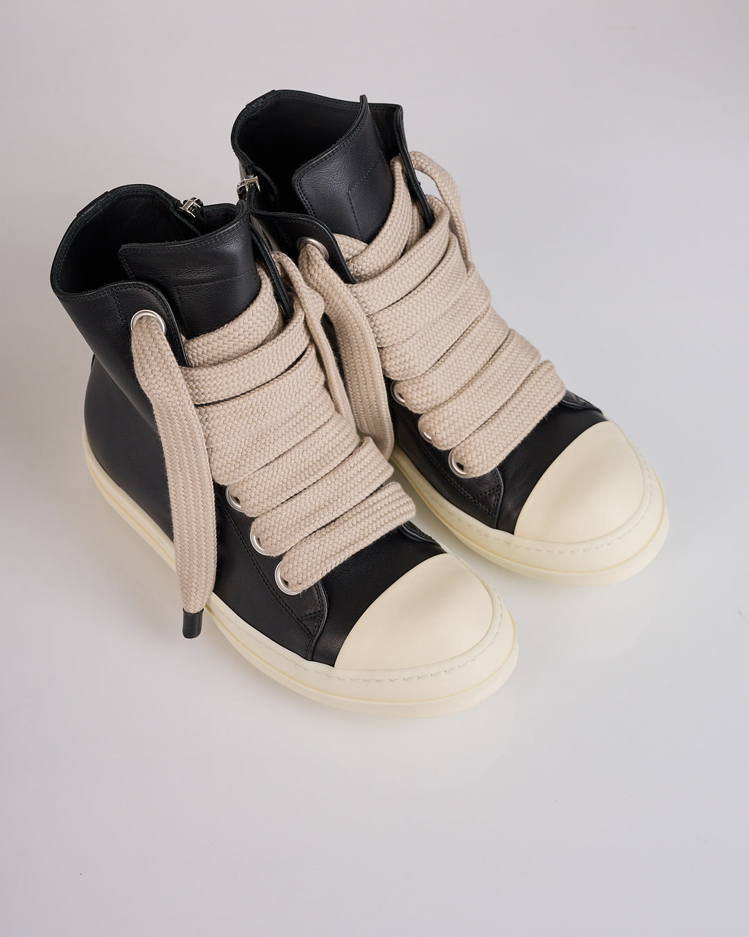 Rick Owens Tower Jumbolace Full Grain Sneaker Black Milk