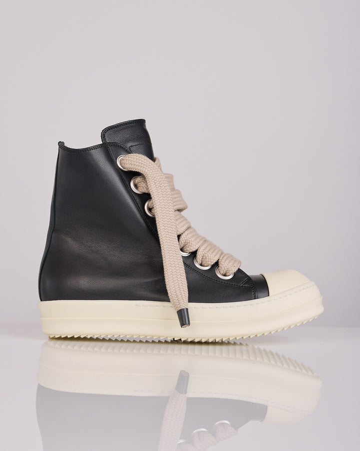 Rick Owens Tower Jumbolace Full Grain Sneaker Black Milk
