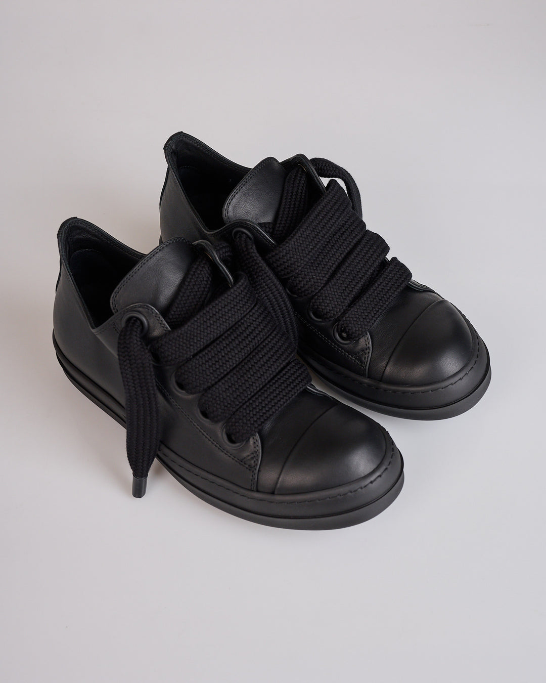 Rick Owens Tower Jumbolace Low Full Grain Sneaker All Black