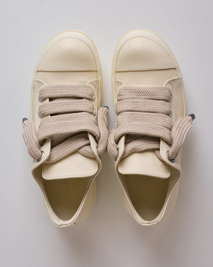 Rick Owens Tower Jumbolace Low Full Grain Sneaker All Milk