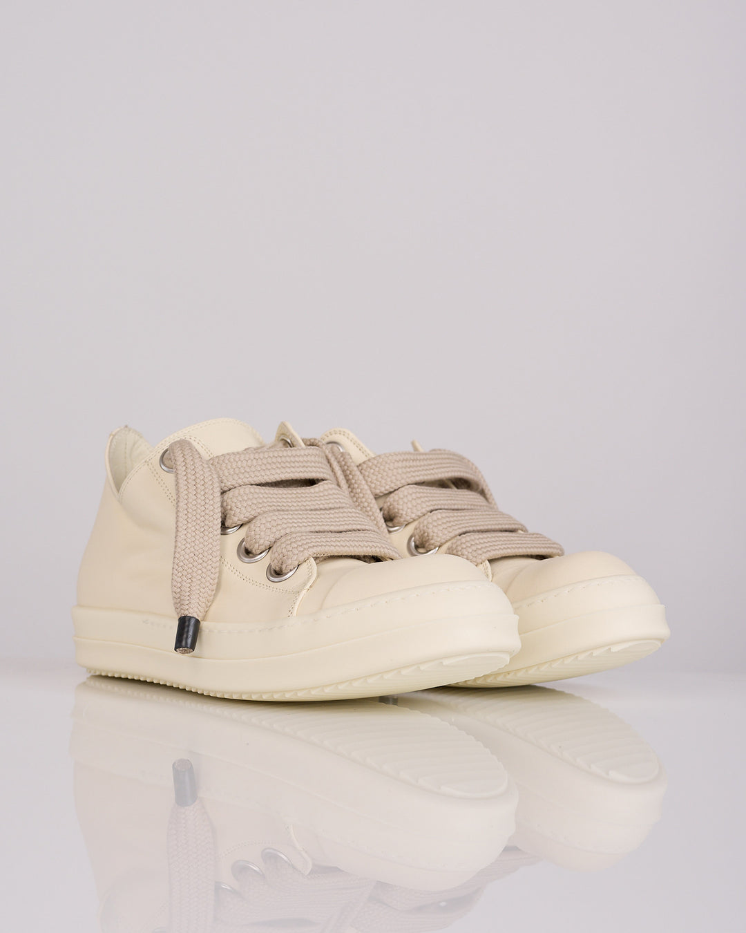Rick Owens Tower Jumbolace Low Full Grain Sneaker All Milk