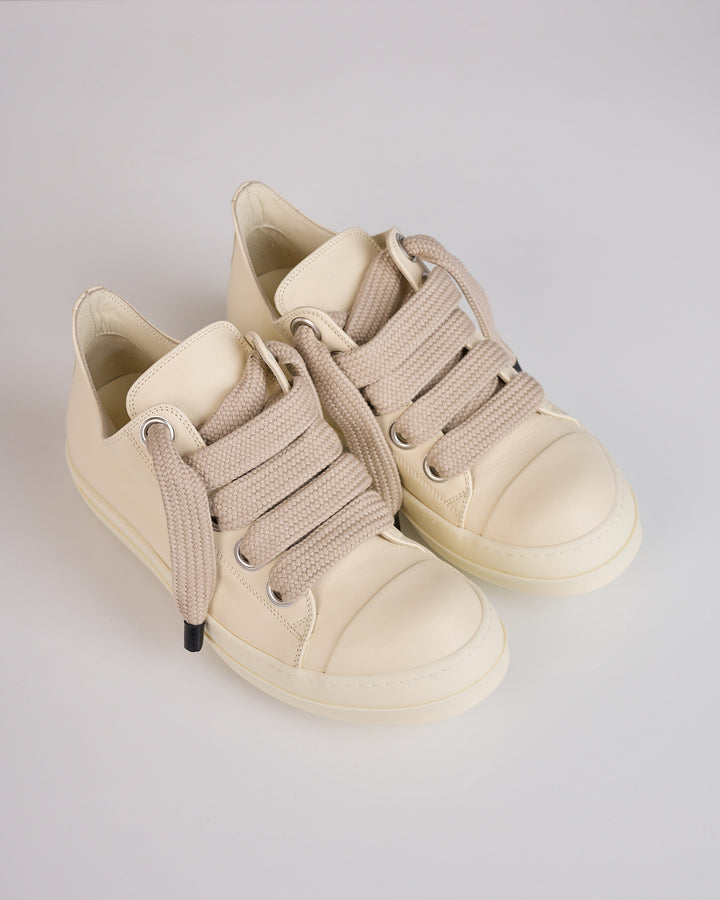 Rick Owens Tower Jumbolace Low Full Grain Sneaker All Milk