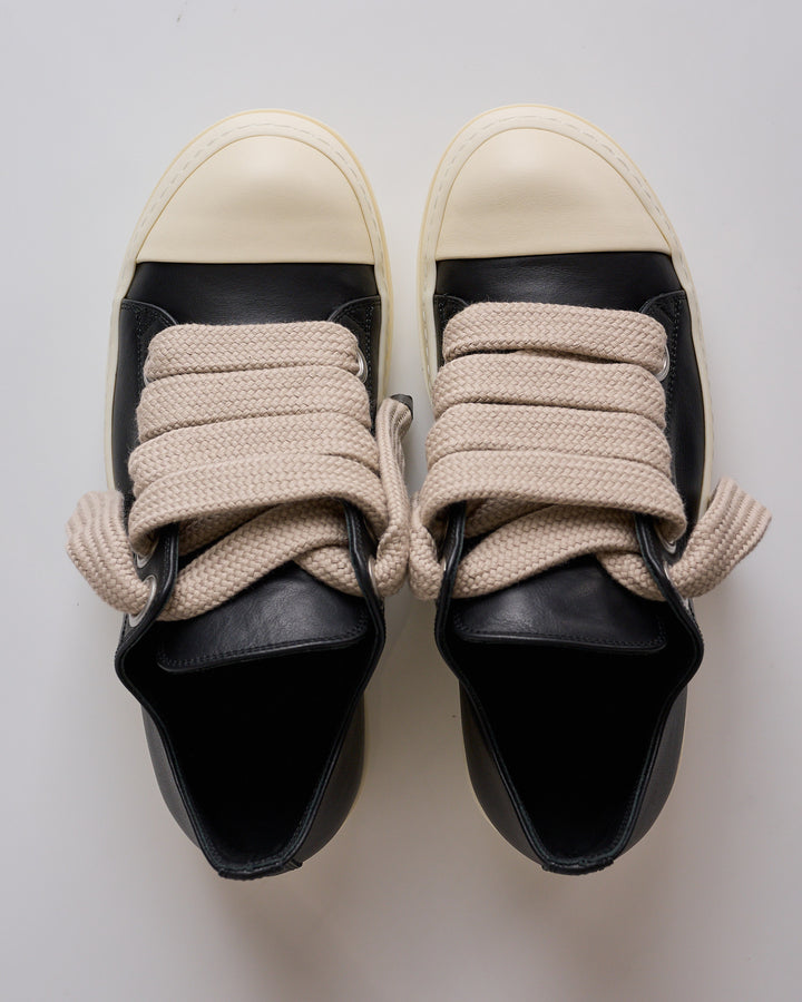 Rick Owens Tower Jumbolace Low Full Grain Sneaker Black Milk