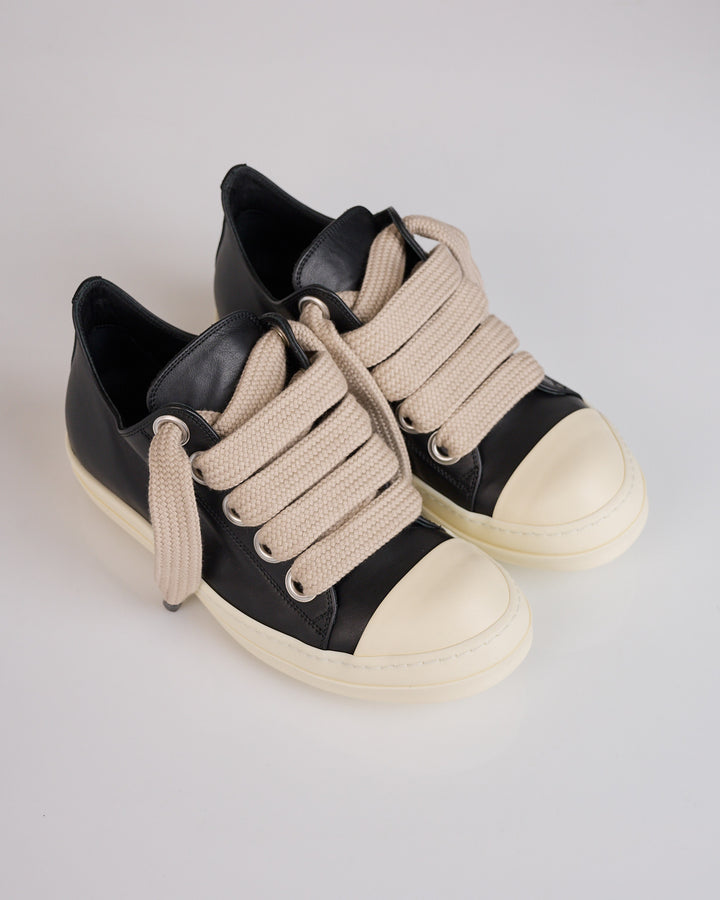 Rick Owens Tower Jumbolace Low Full Grain Sneaker Black Milk