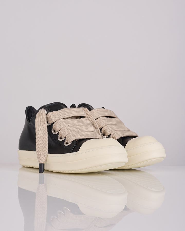 Rick Owens Tower Jumbolace Low Full Grain Sneaker Black Milk