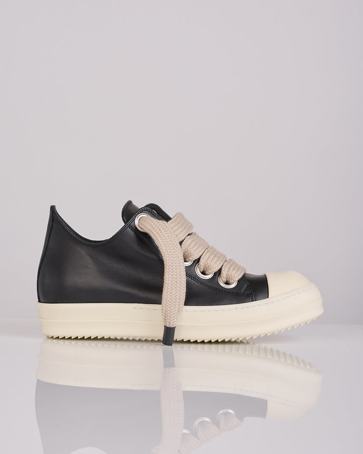 Rick Owens Tower Jumbolace Low Full Grain Sneaker Black Milk