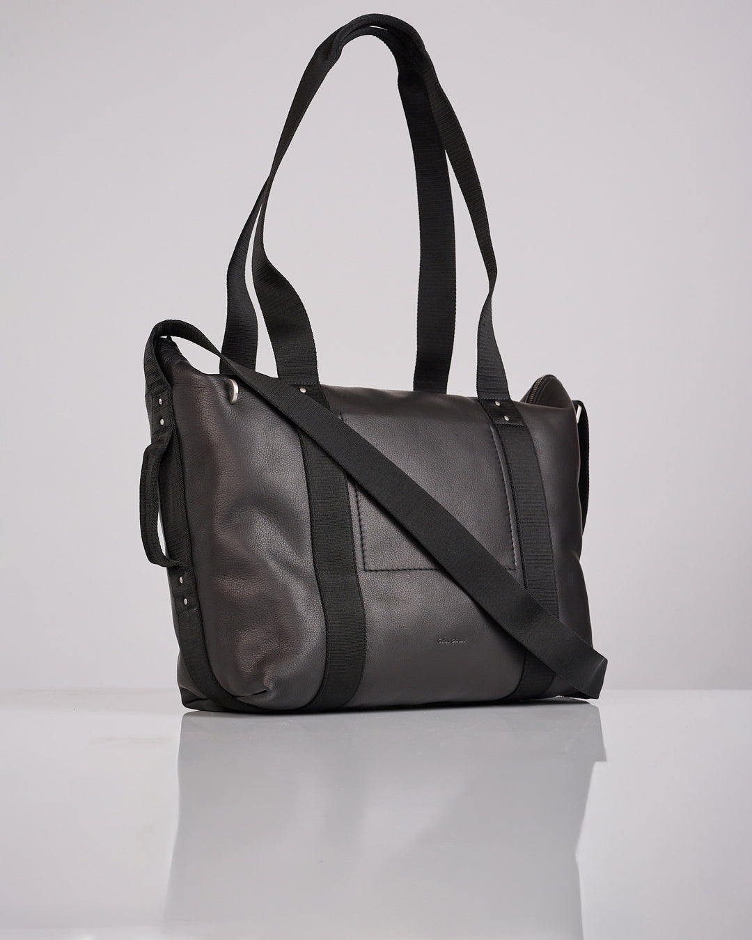 Rick Owens Tower Trolley Bag Grainy Leather Black