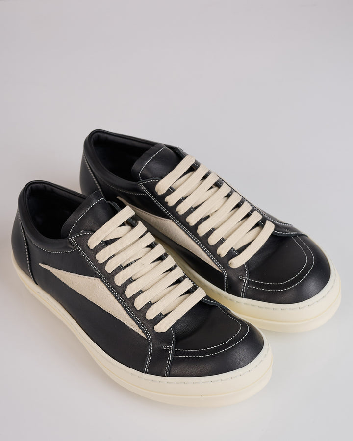 Rick Owens Tower Vintage Sneaker Full Grain Black/Milk