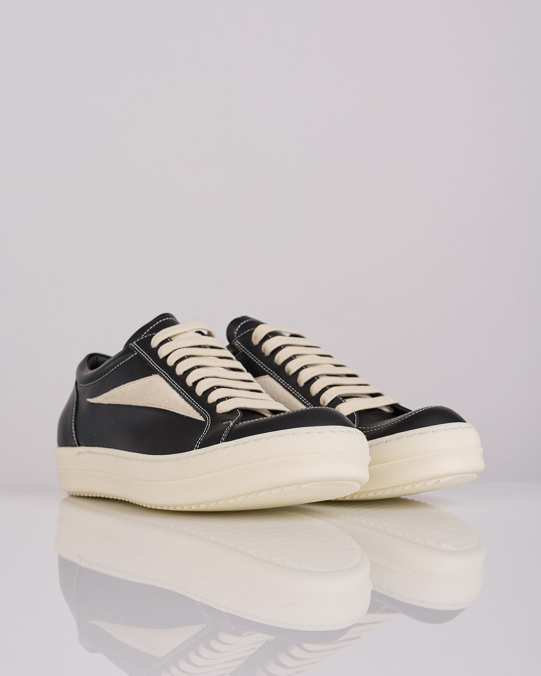 Rick Owens Tower Vintage Sneaker Full Grain Black/Milk
