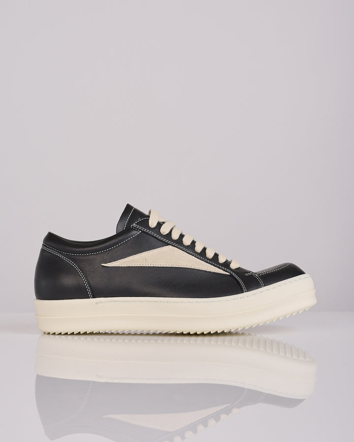Rick Owens Tower Vintage Sneaker Full Grain Black/Milk