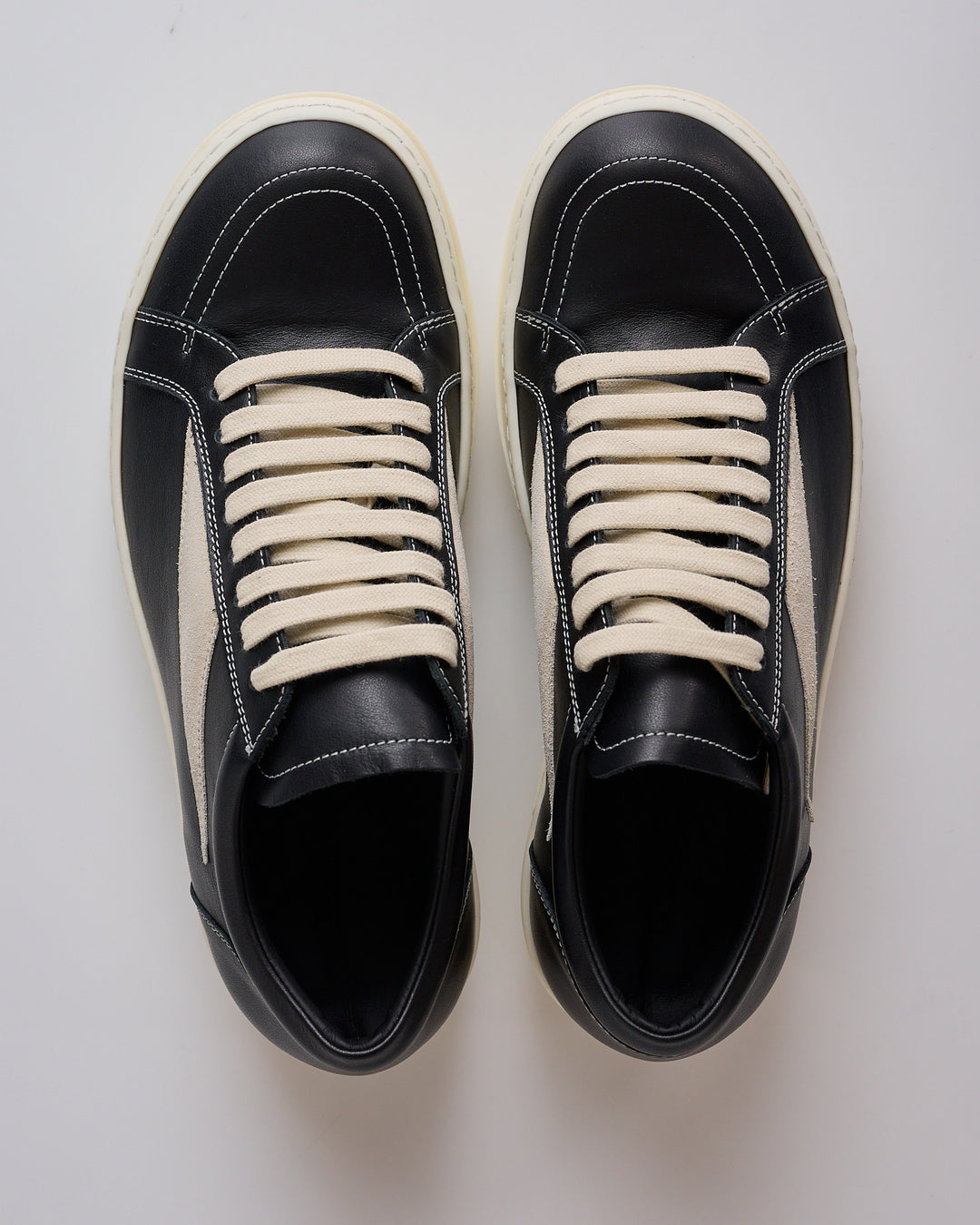 Rick Owens Tower Vintage Sneaker Full Grain Black/Milk