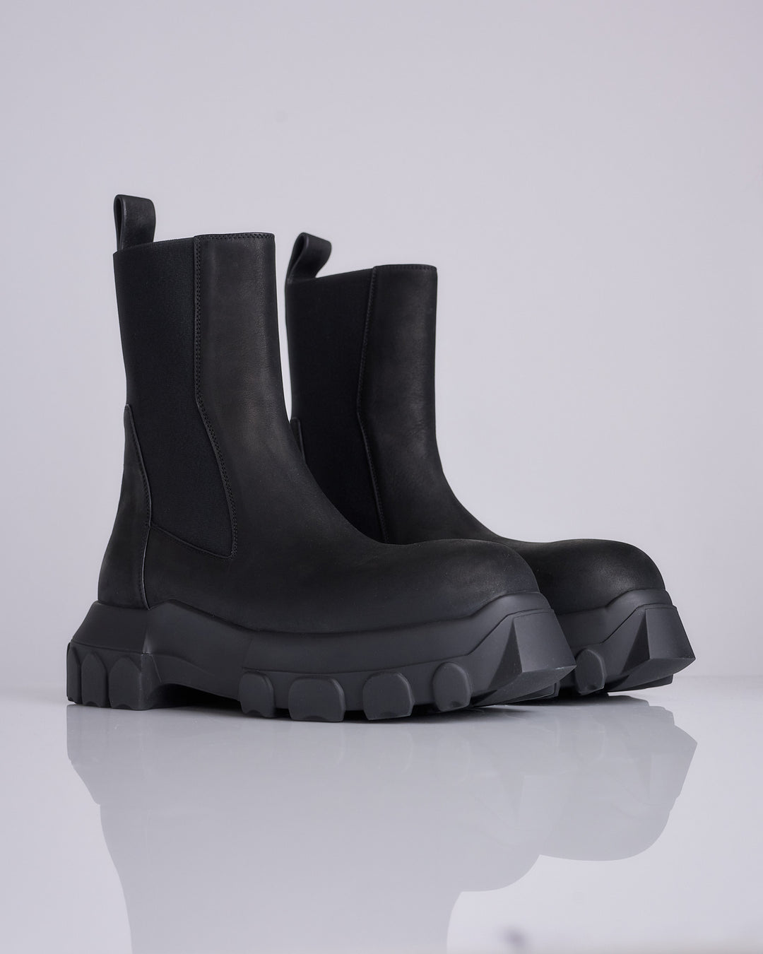 Rick Owens Tractor Beatle Boot LWN Nubuck Black Black