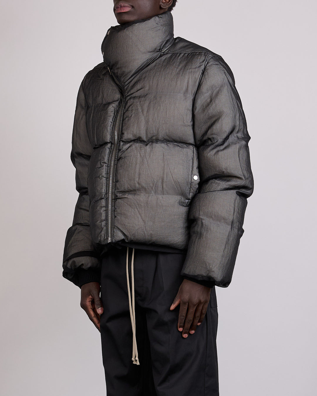 Rick Owens Turtle Duvet Down Jacket Sheer Ripstop Black