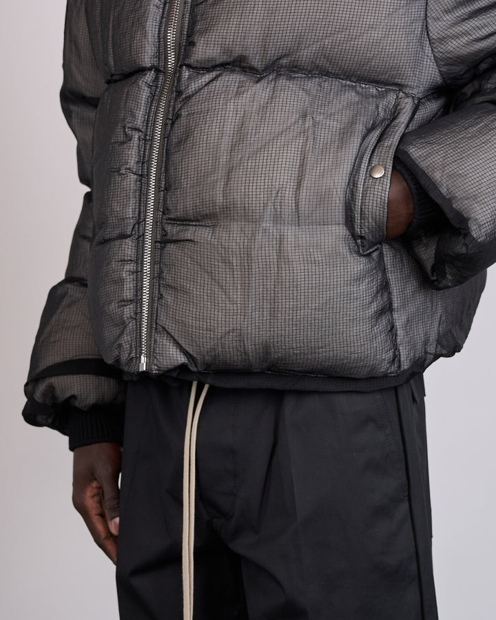 Rick Owens Turtle Duvet Down Jacket Sheer Ripstop Black