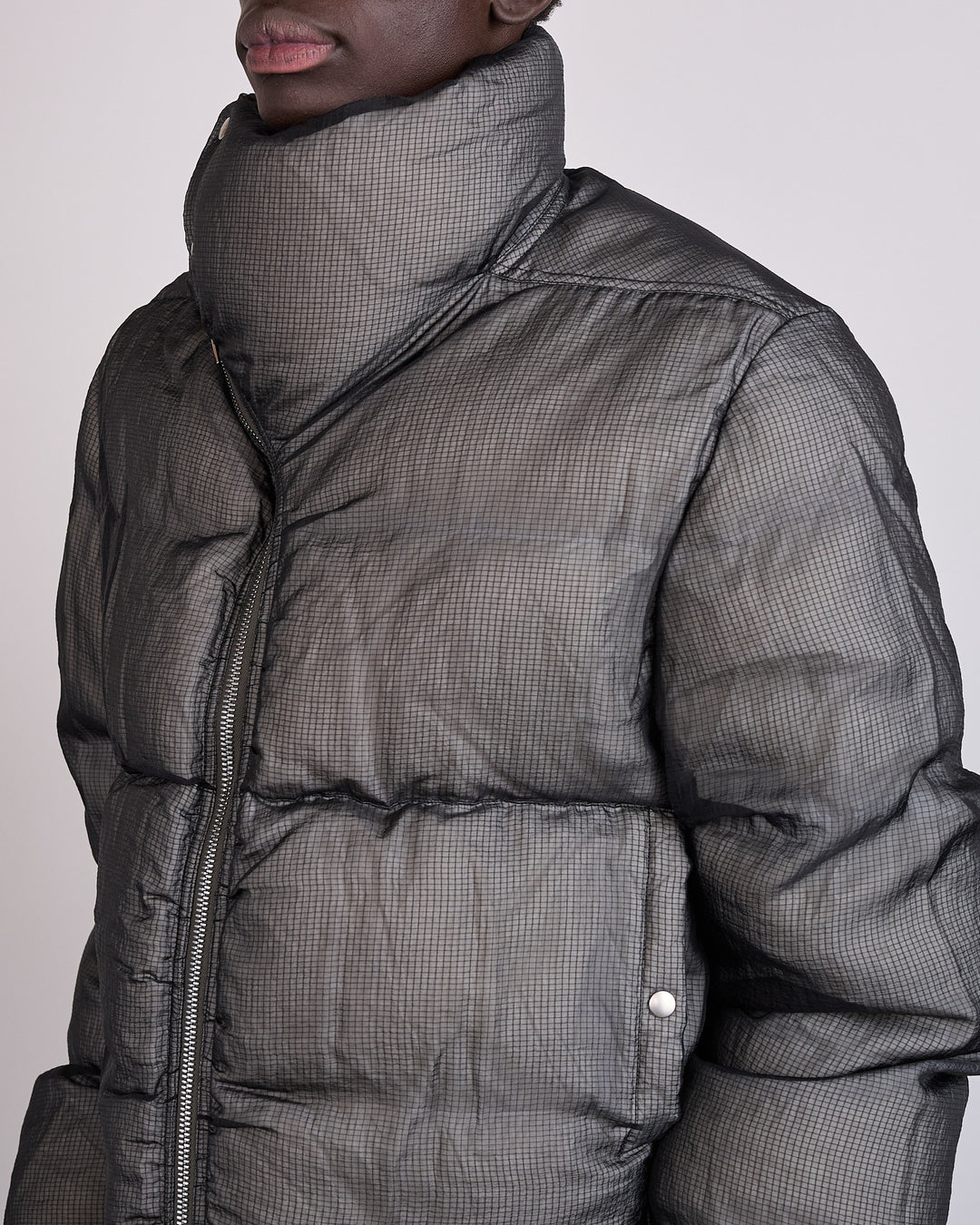 Rick Owens Turtle Duvet Down Jacket Sheer Ripstop Black