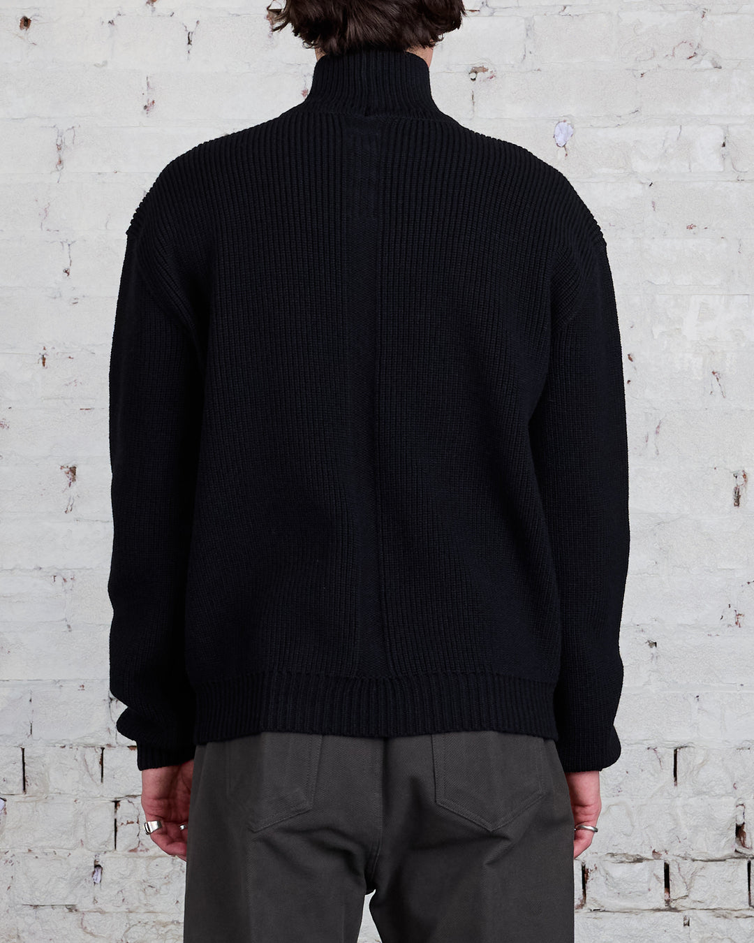 Rick Owens Turtleneck Heavy Wool Knit Black