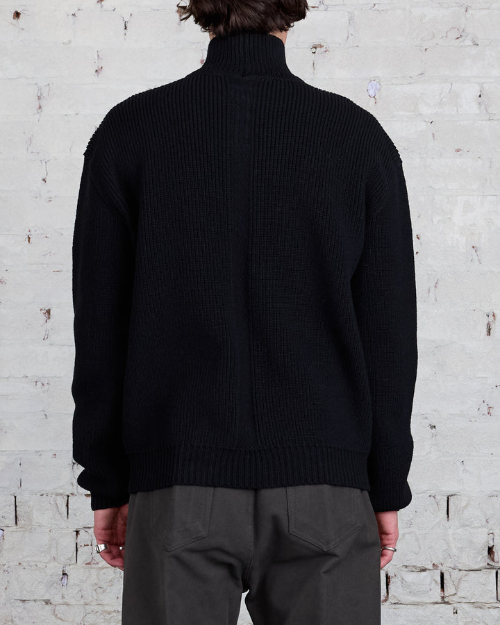 Rick Owens Turtleneck Heavy Wool Knit Black