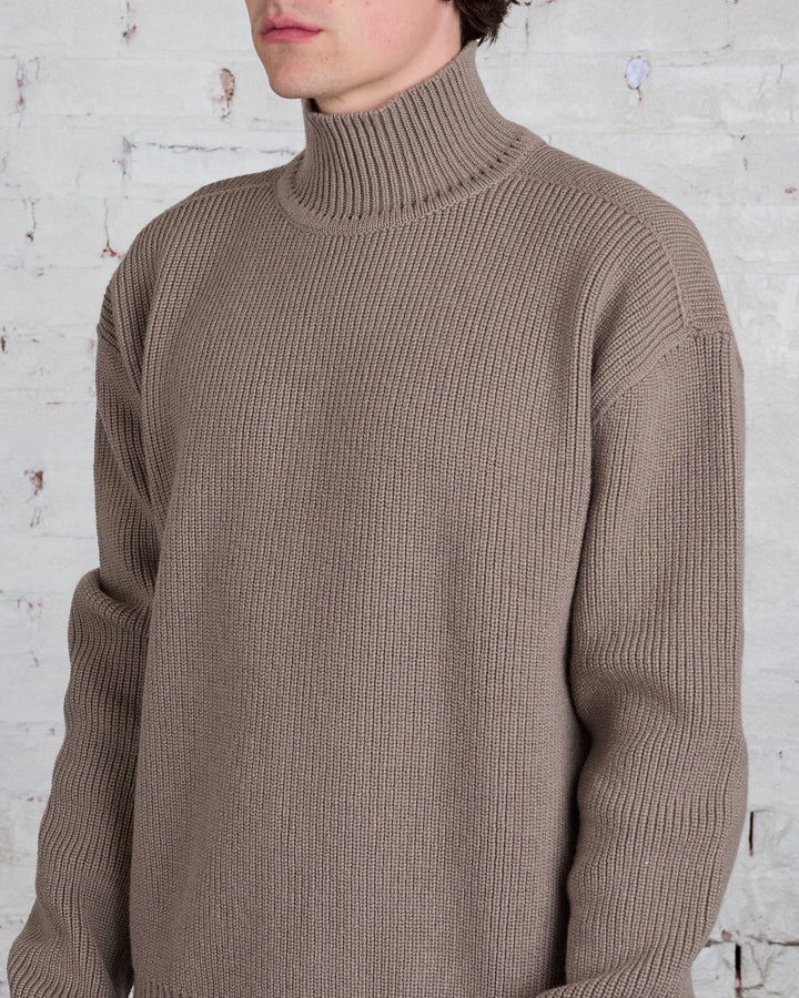 Rick Owens Turtleneck Heavy Wool Knit Dust