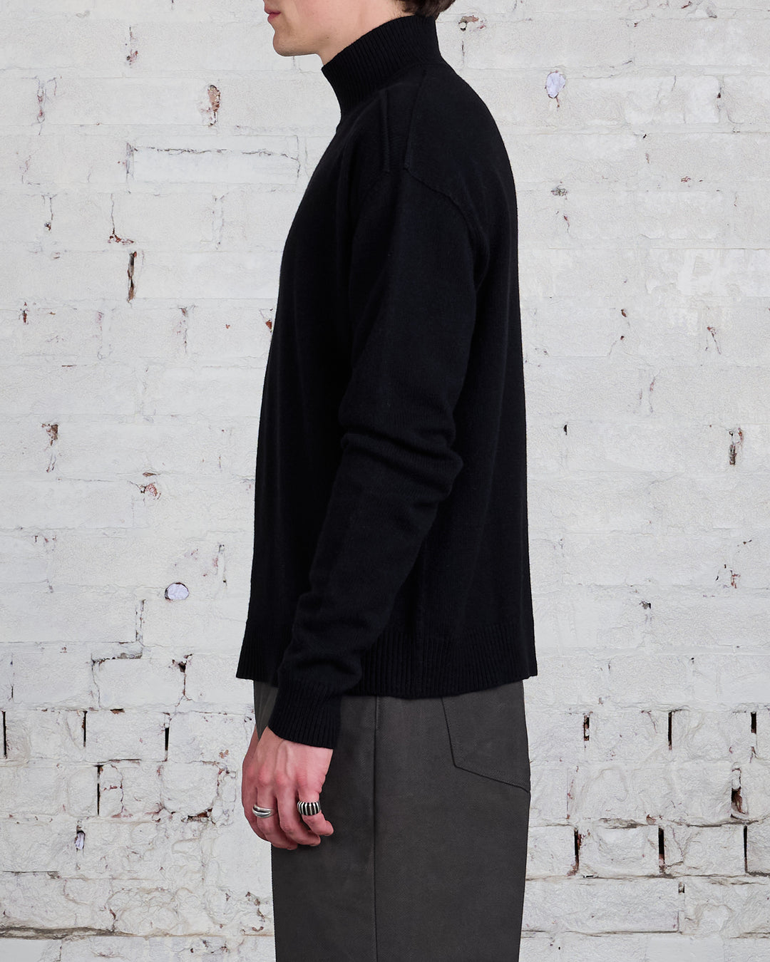 Rick Owens Turtleneck Recycled Cashmere Black