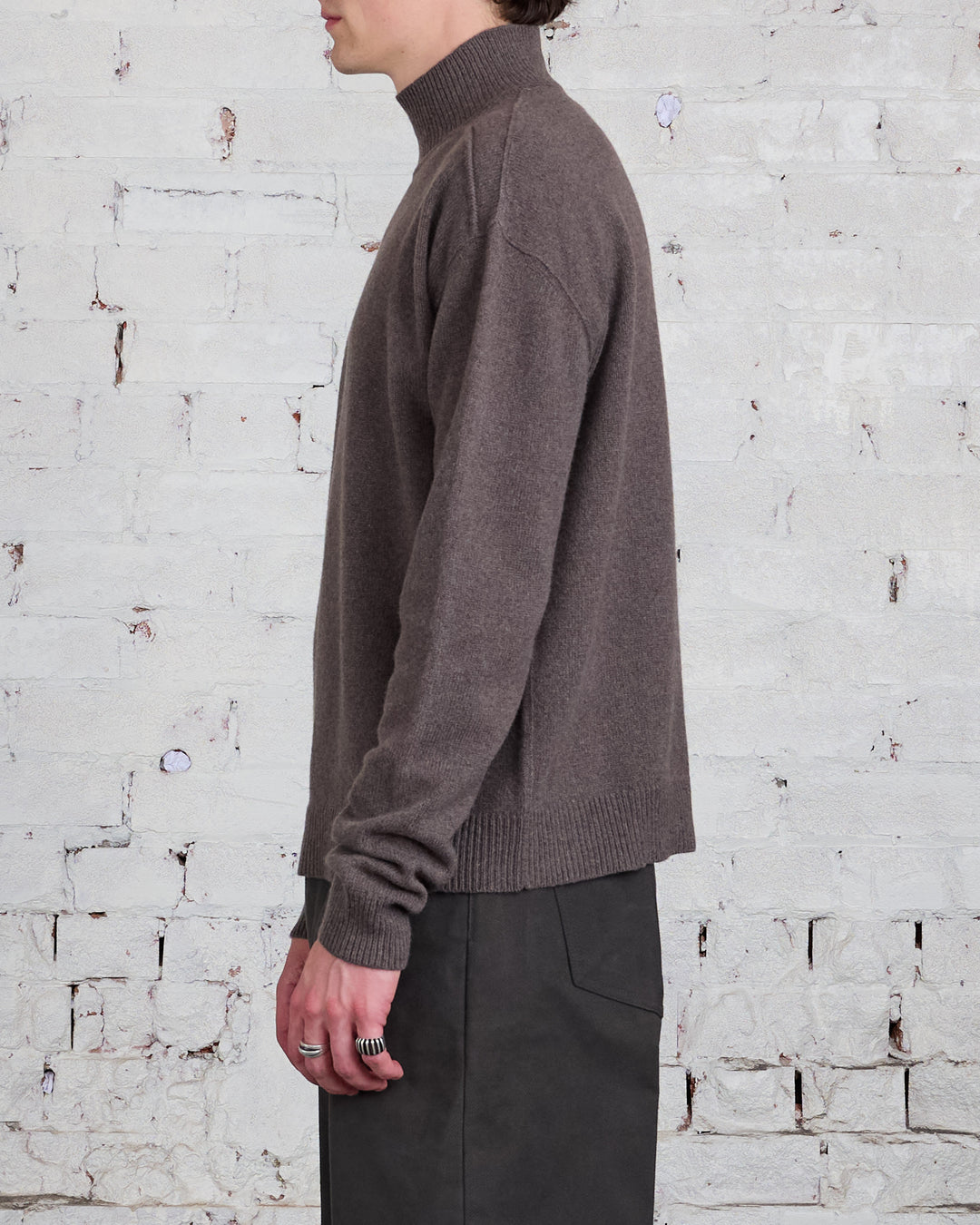 Rick Owens Turtleneck Recycled Cashmere Dust