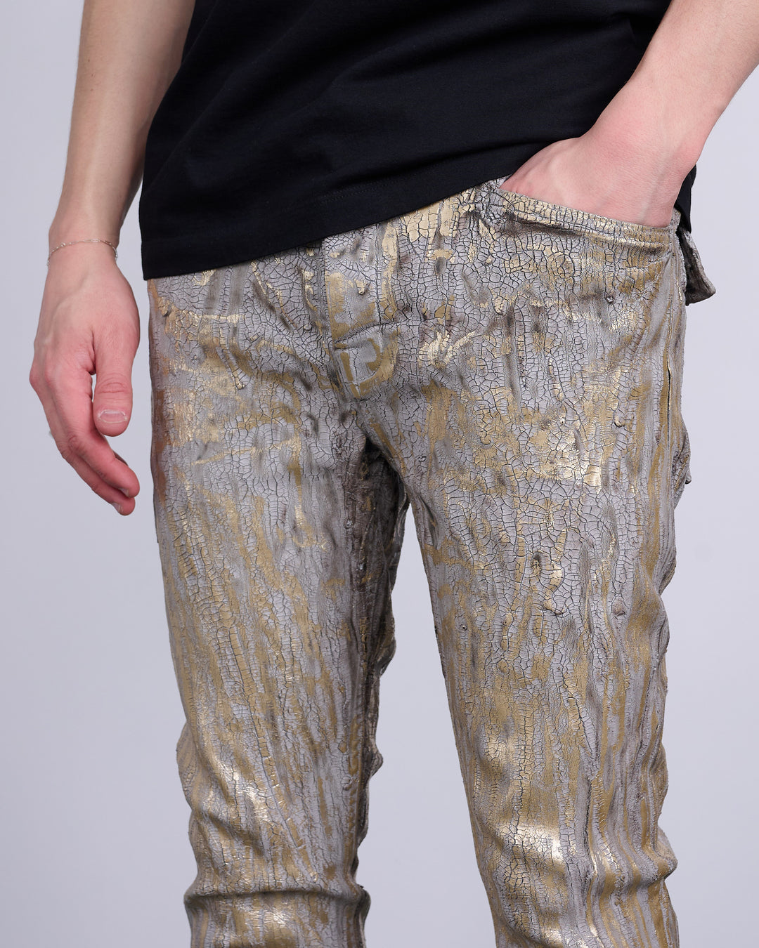 Rick Owens Tyrone Jean Megacrust Denim Gold