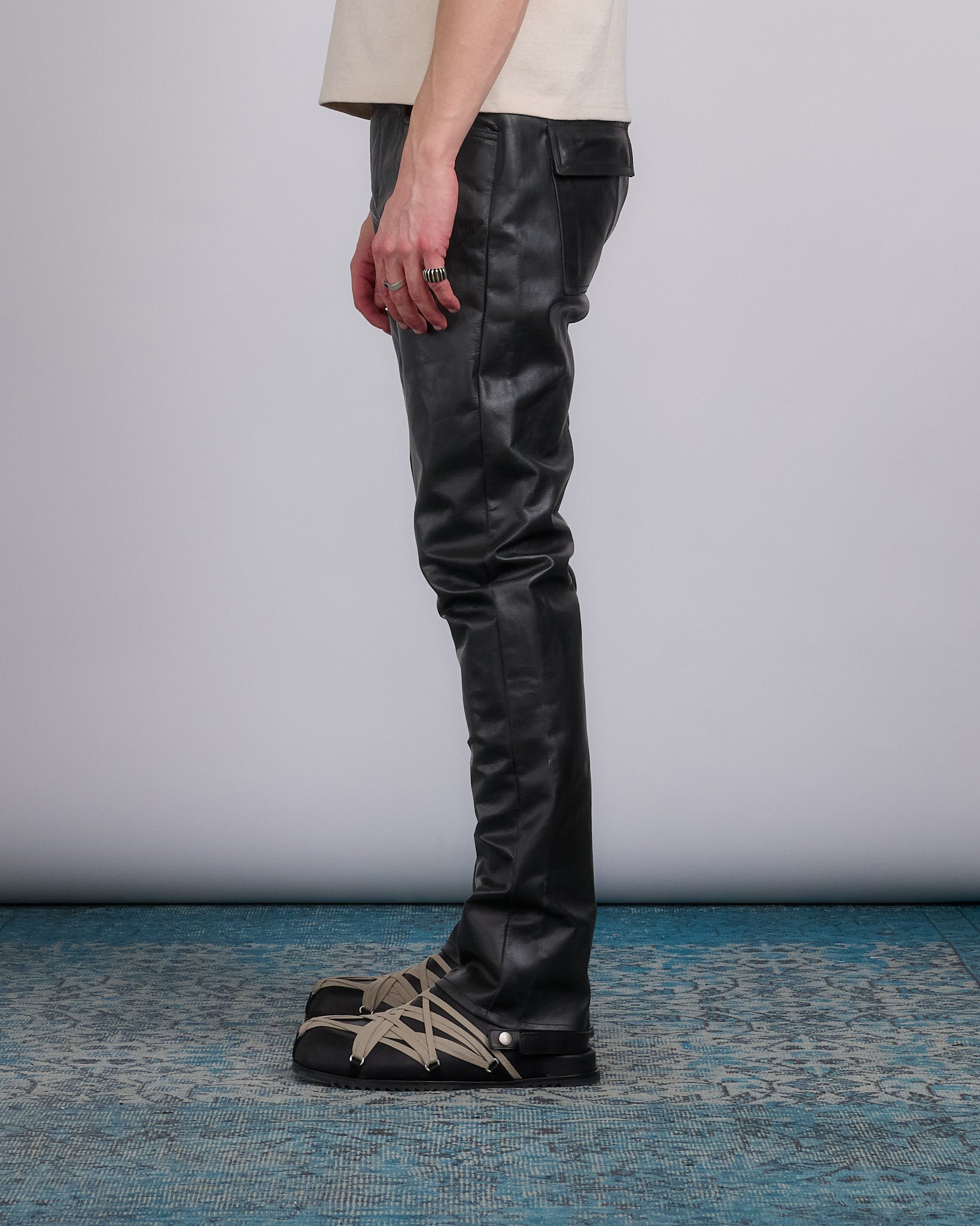Rick Owens Tyrone Jean Tamponato Leather Black – LESS 17