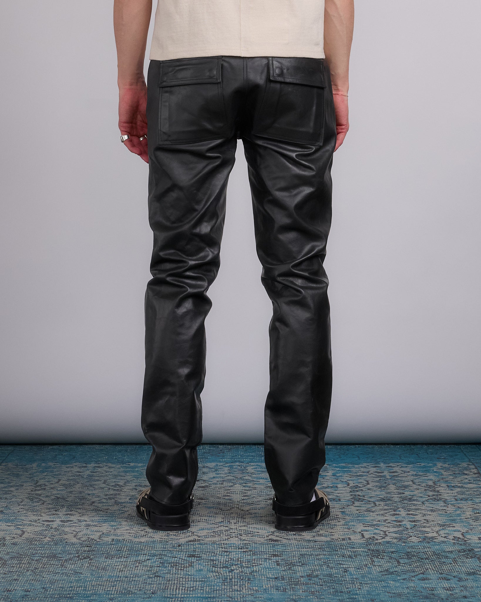 Rick Owens Tyrone Jean Tamponato Leather Black – LESS 17