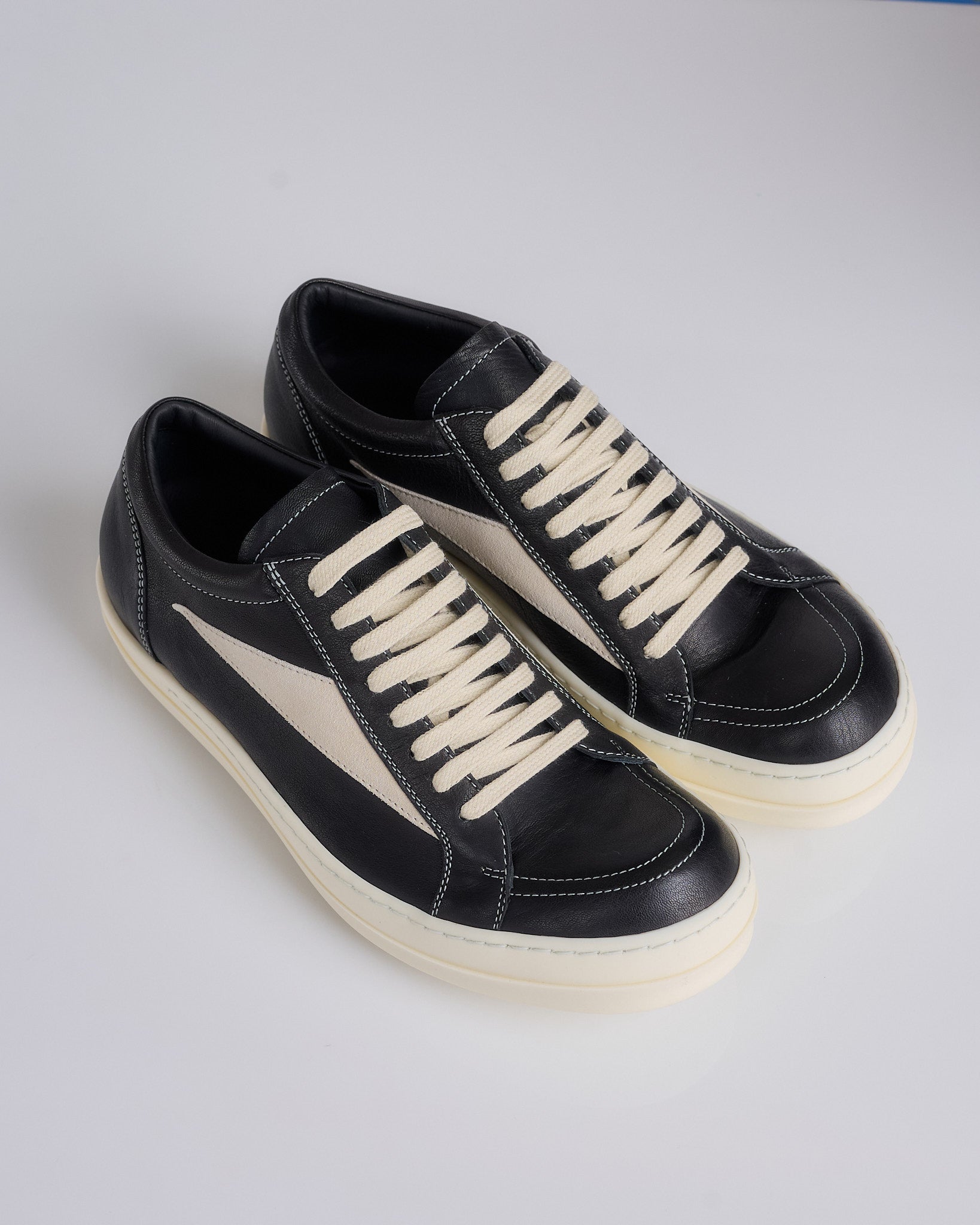 Rick Owens Vintage Sneaker Hollywood Waxy Goat Black Milk