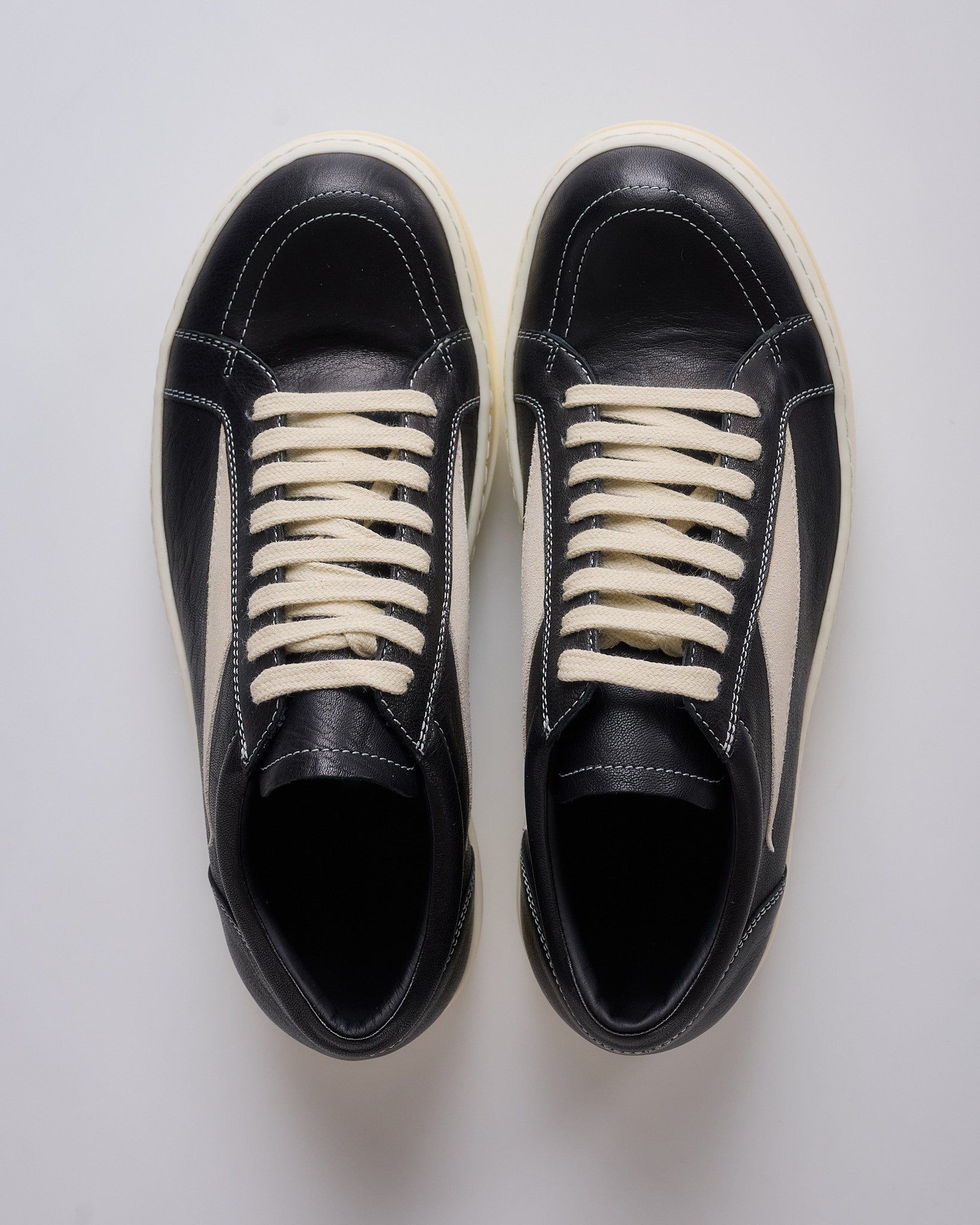 Rick Owens Vintage Sneaker Hollywood Waxy Goat Black Milk