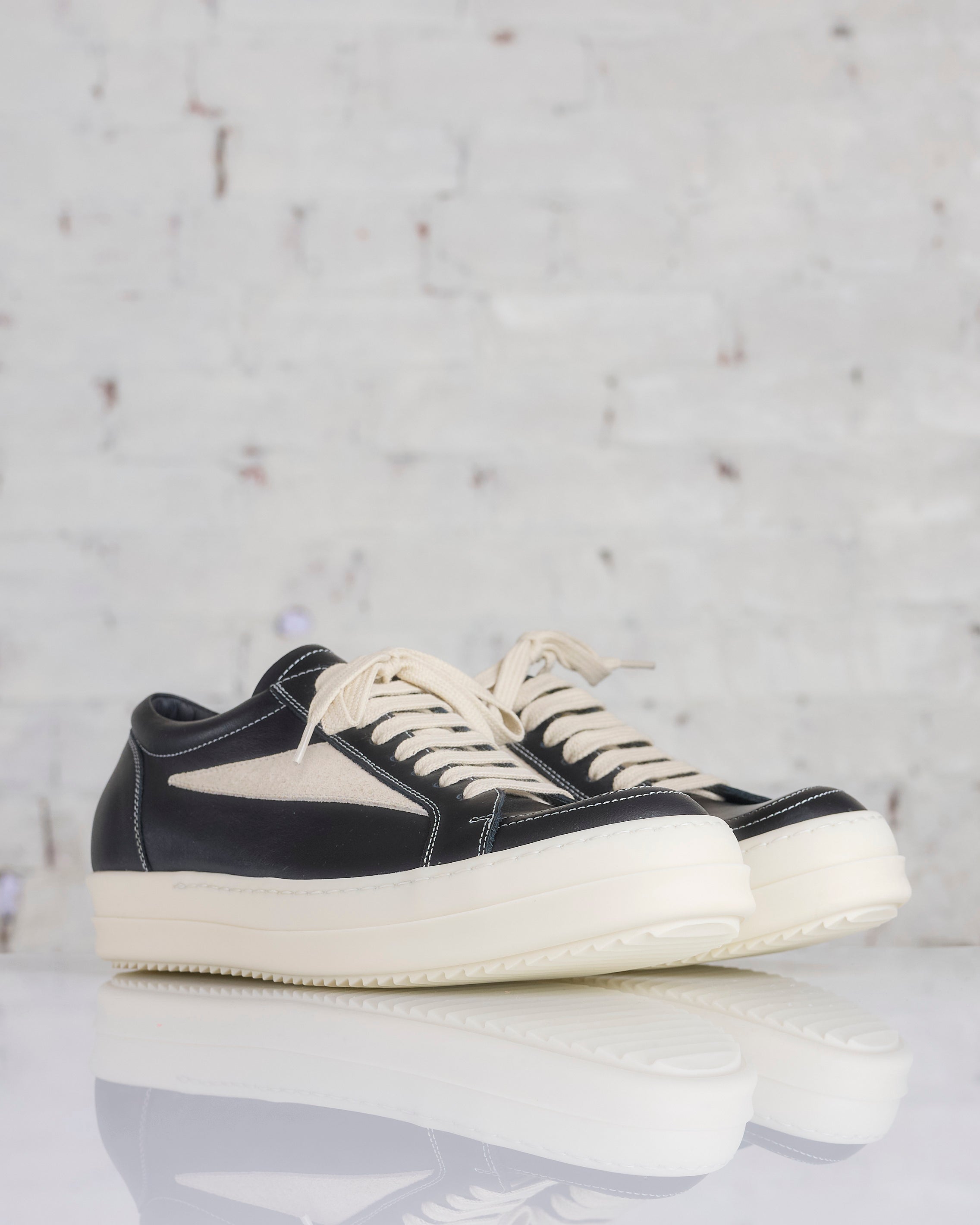 Rick Owens Vintage Sneaker LCO Leather Black Milk – LESS 17