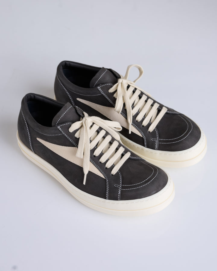 Rick Owens Vintage Sneaks LWN Nubuck Dark Dust/Milk