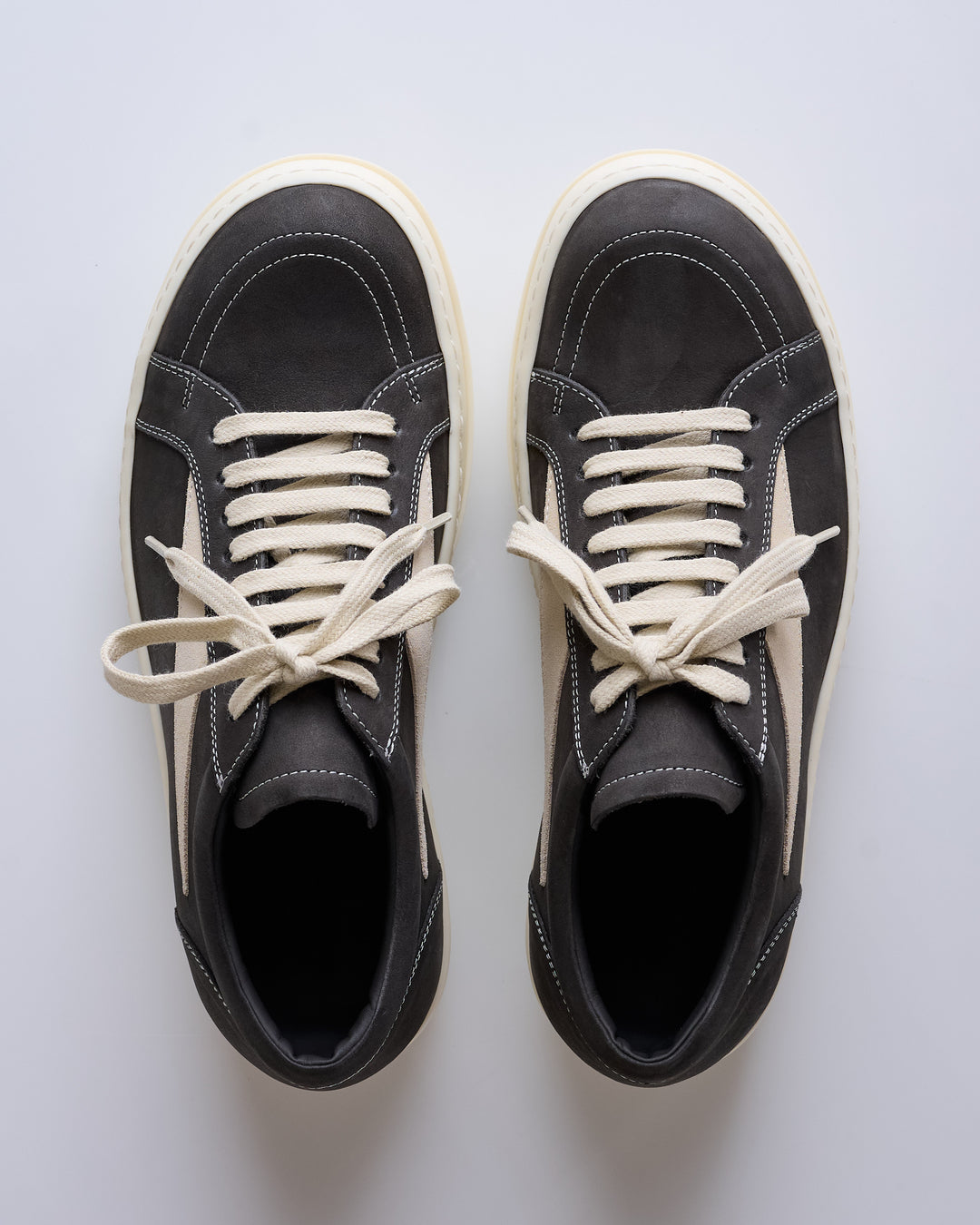 Rick Owens Vintage Sneaks LWN Nubuck Dark Dust/Milk