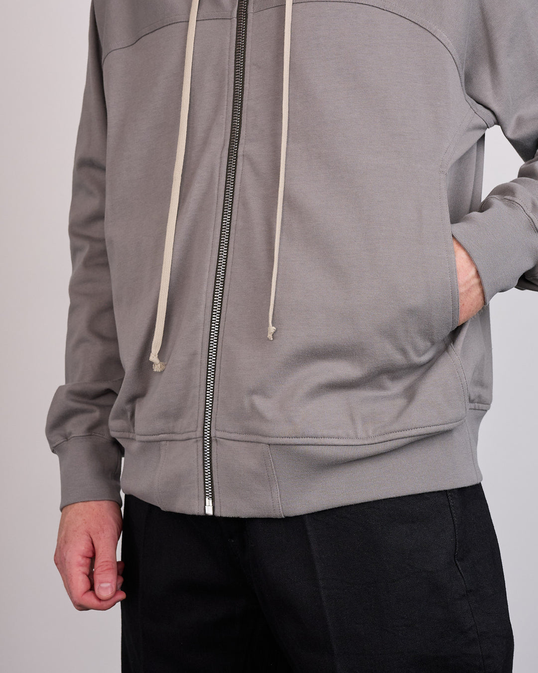 Rick Owens Windbreaker Zip Hoodie BA Heavy Jersey Steel