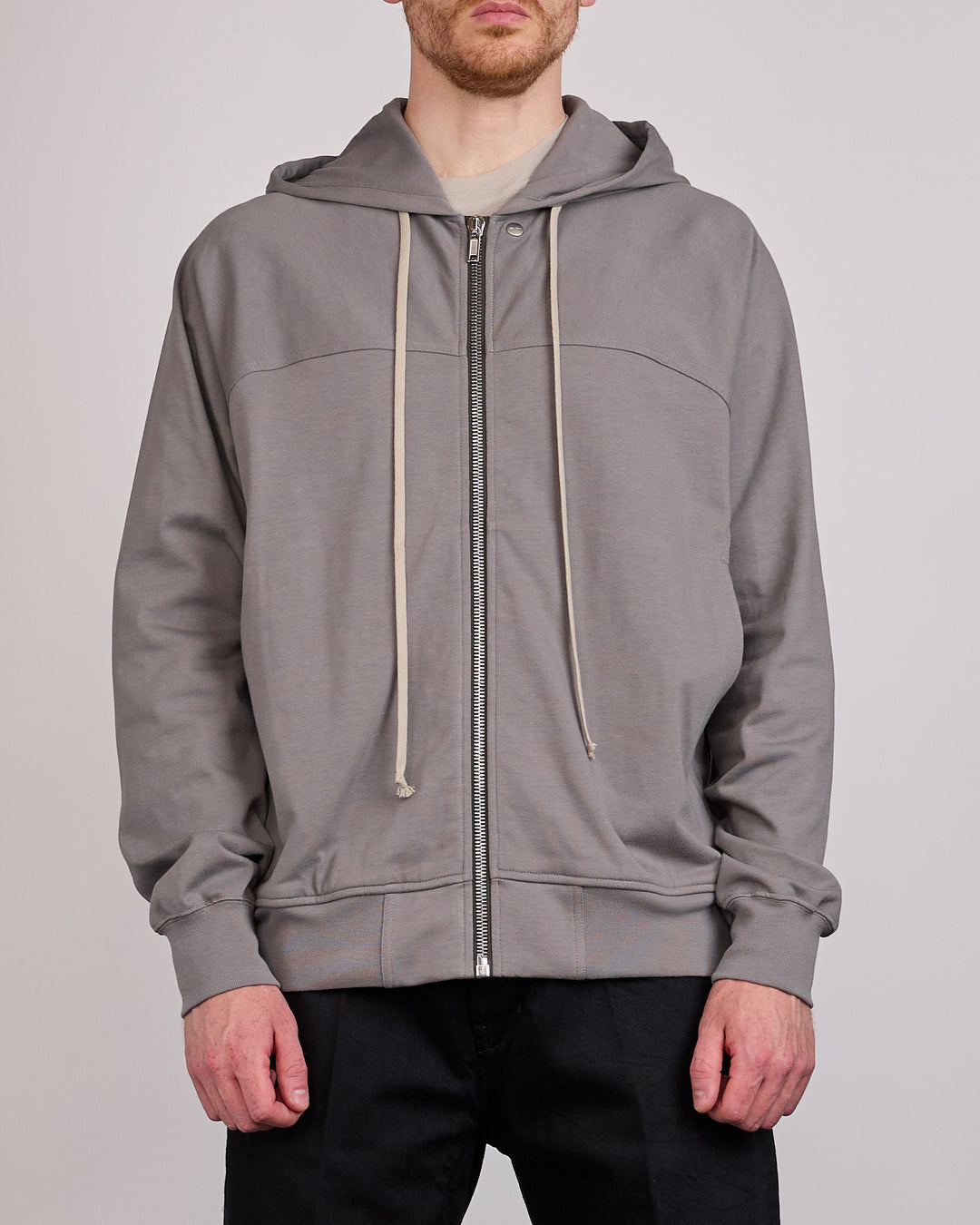 Rick Owens Windbreaker Zip Hoodie BA Heavy Jersey Steel