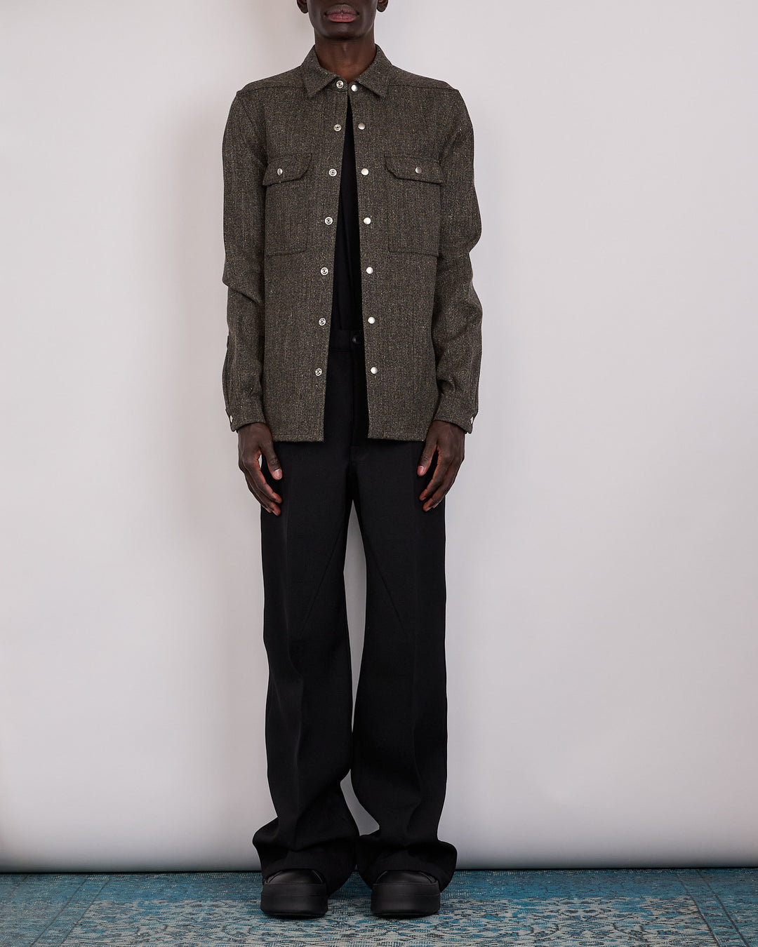 Rick Owens Work Pant Wool Whipcord Black
