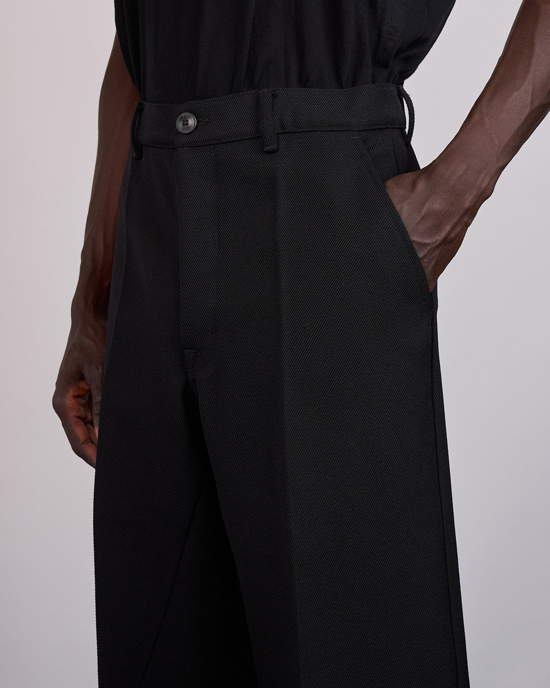 Rick Owens Work Pant Wool Whipcord Black