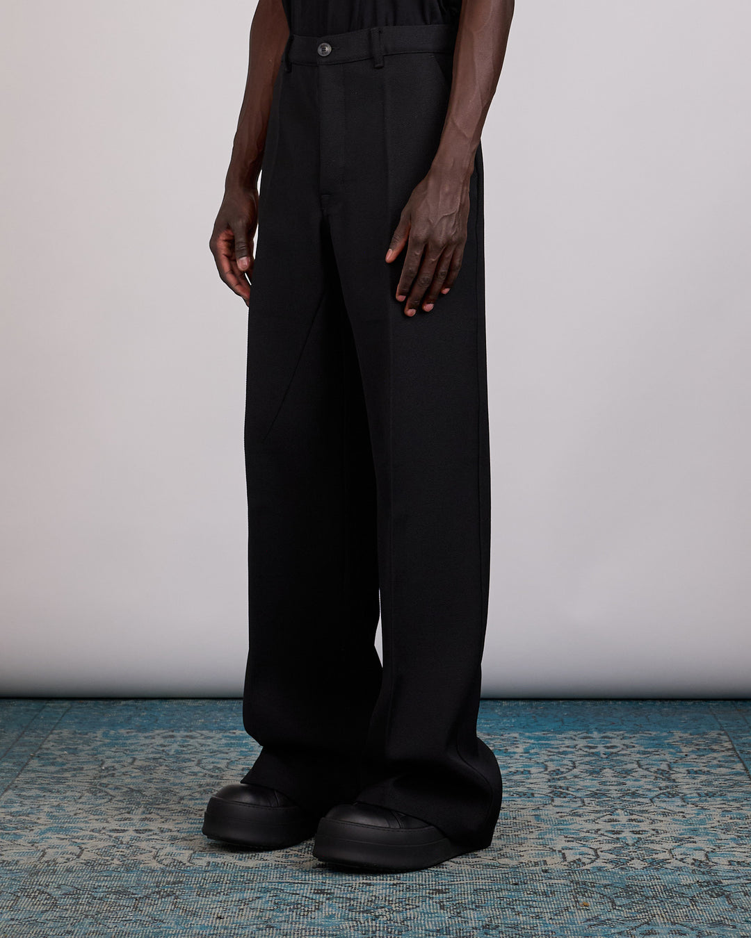 Rick Owens Work Pant Wool Whipcord Black