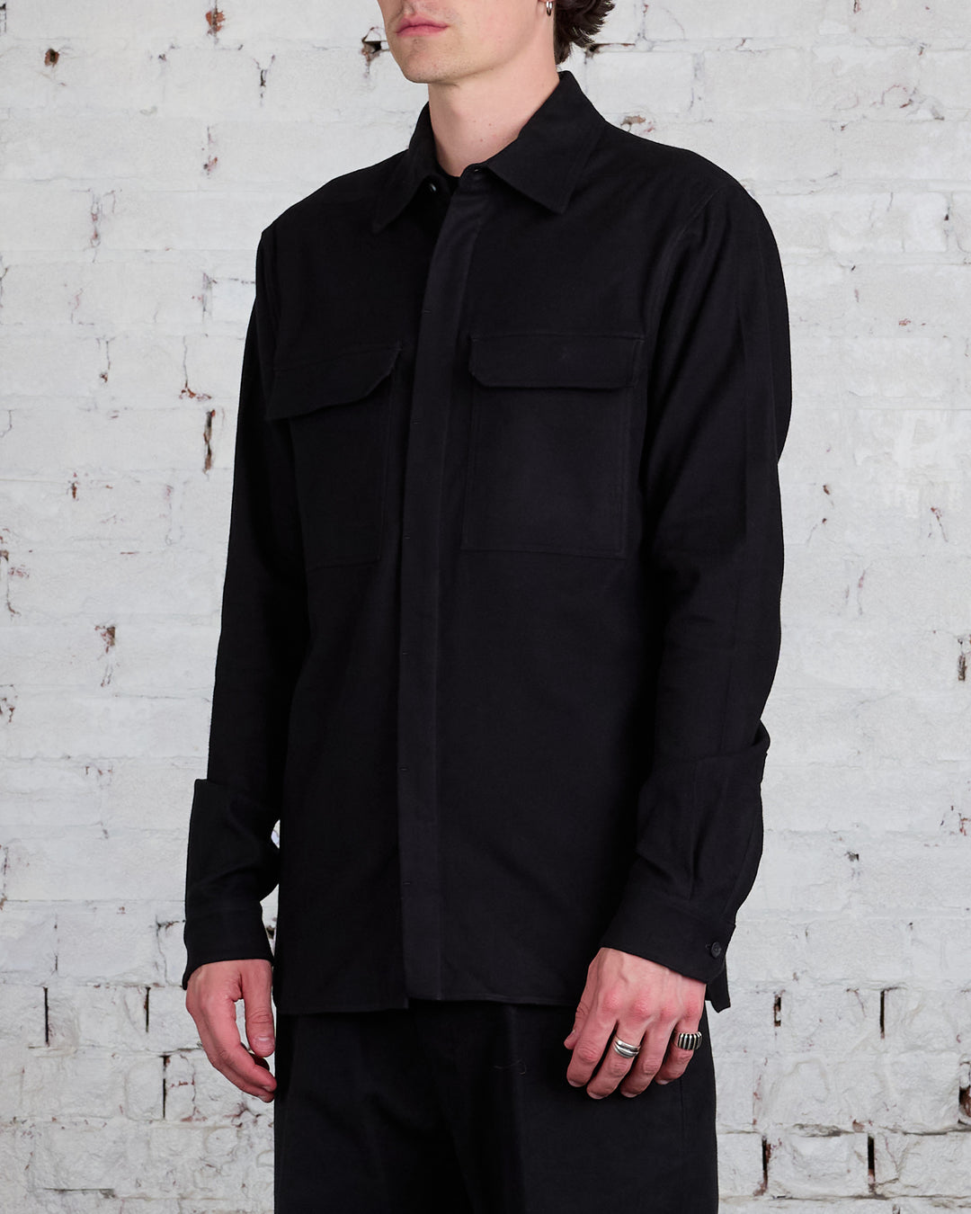 Rick Owens Workshirt Flannel Black