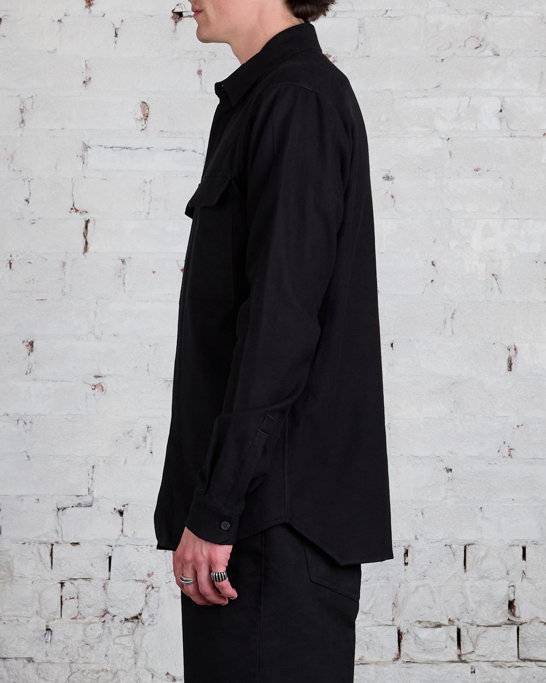 Rick Owens Workshirt Flannel Black