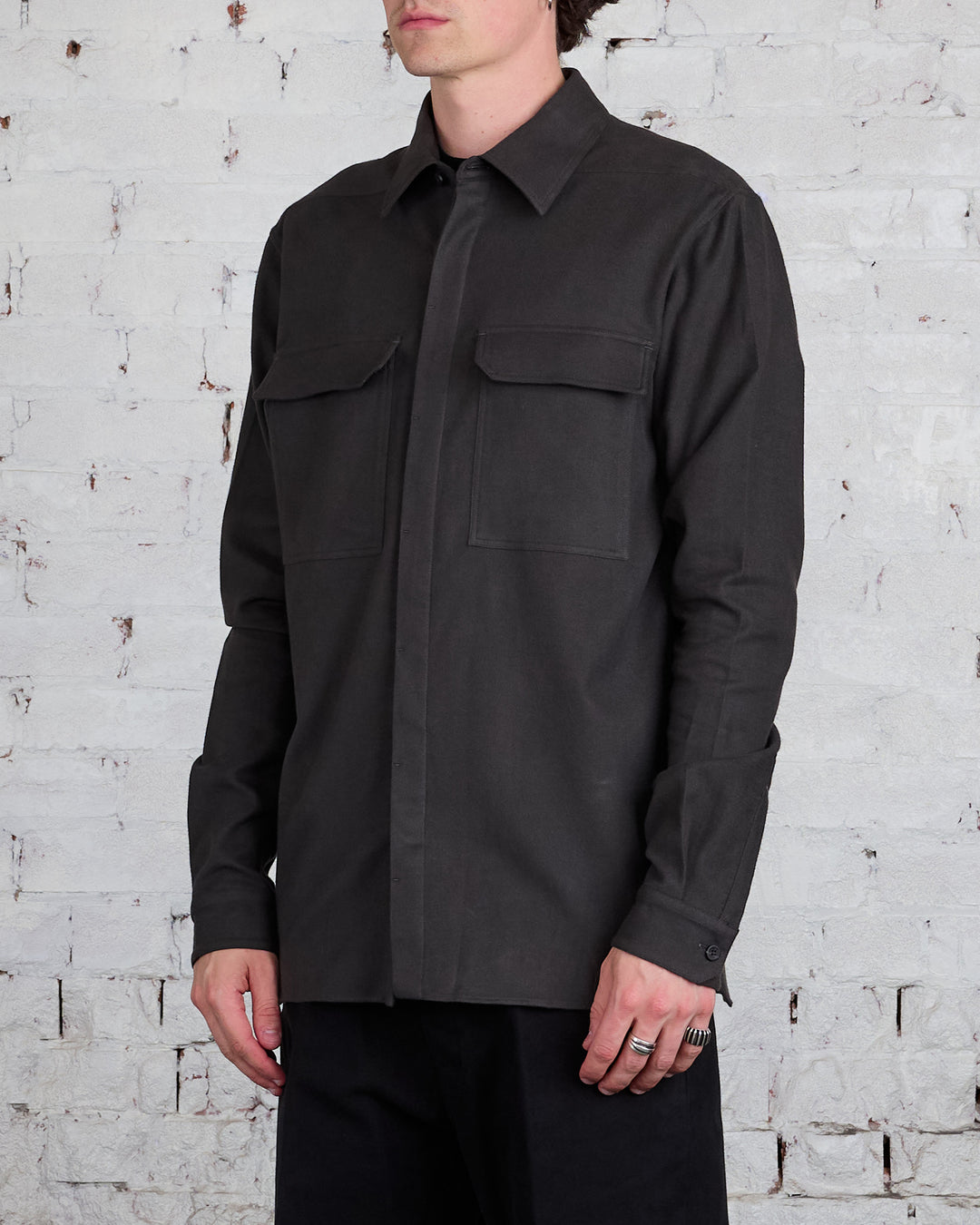 Rick Owens Workshirt Flannel Dark Dust