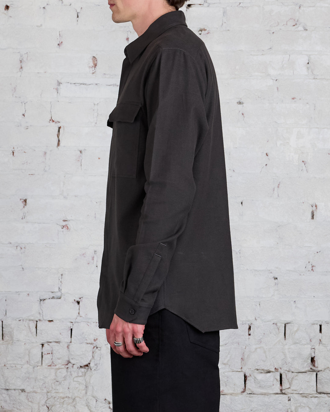 Rick Owens Workshirt Flannel Dark Dust