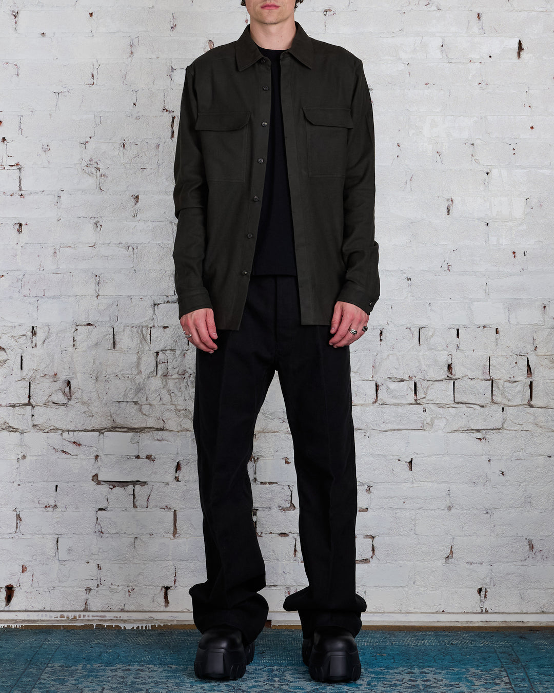 Rick Owens Workshirt Flannel Forest