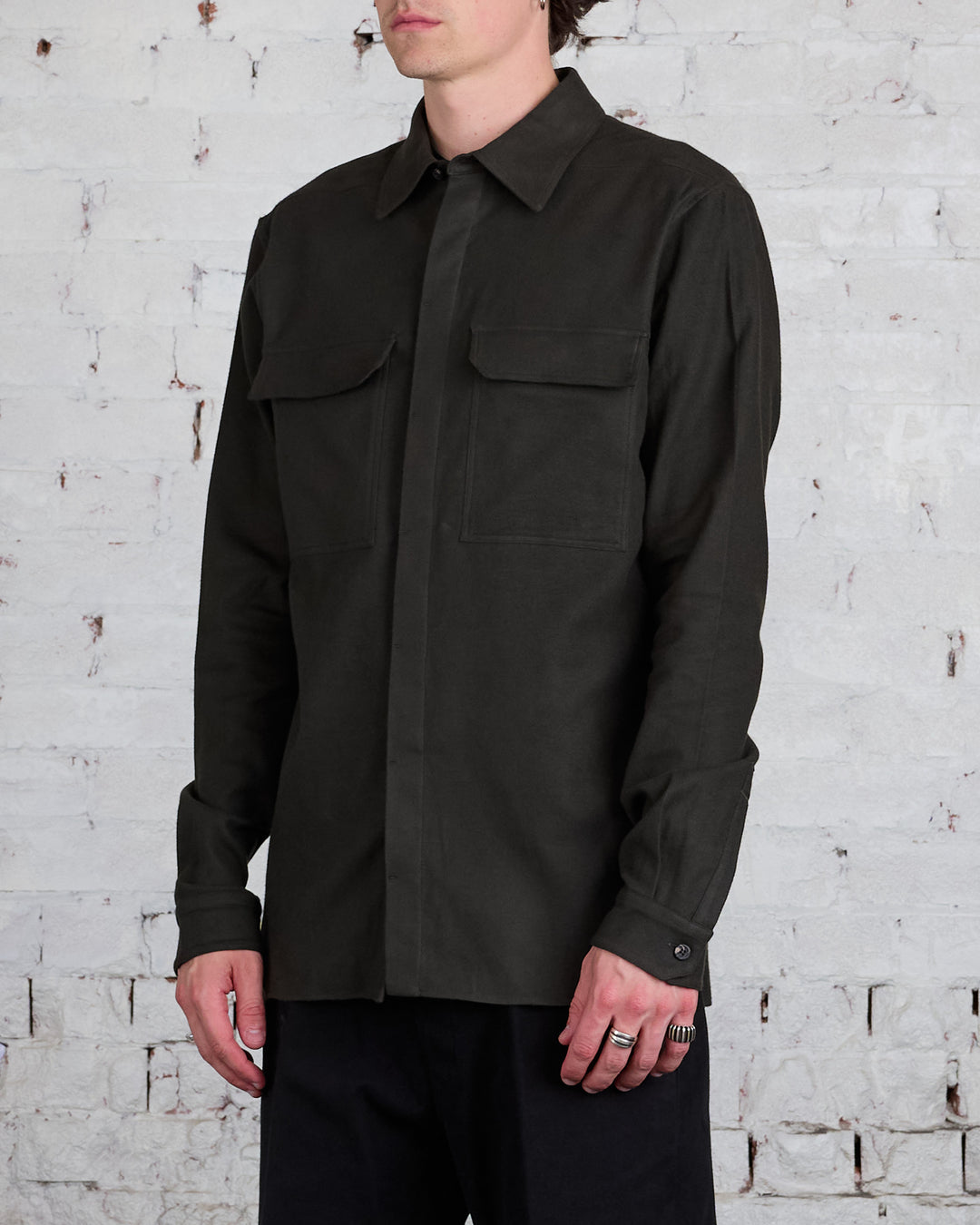 Rick Owens Workshirt Flannel Forest