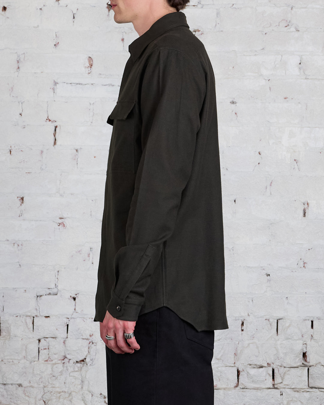 Rick Owens Workshirt Flannel Forest