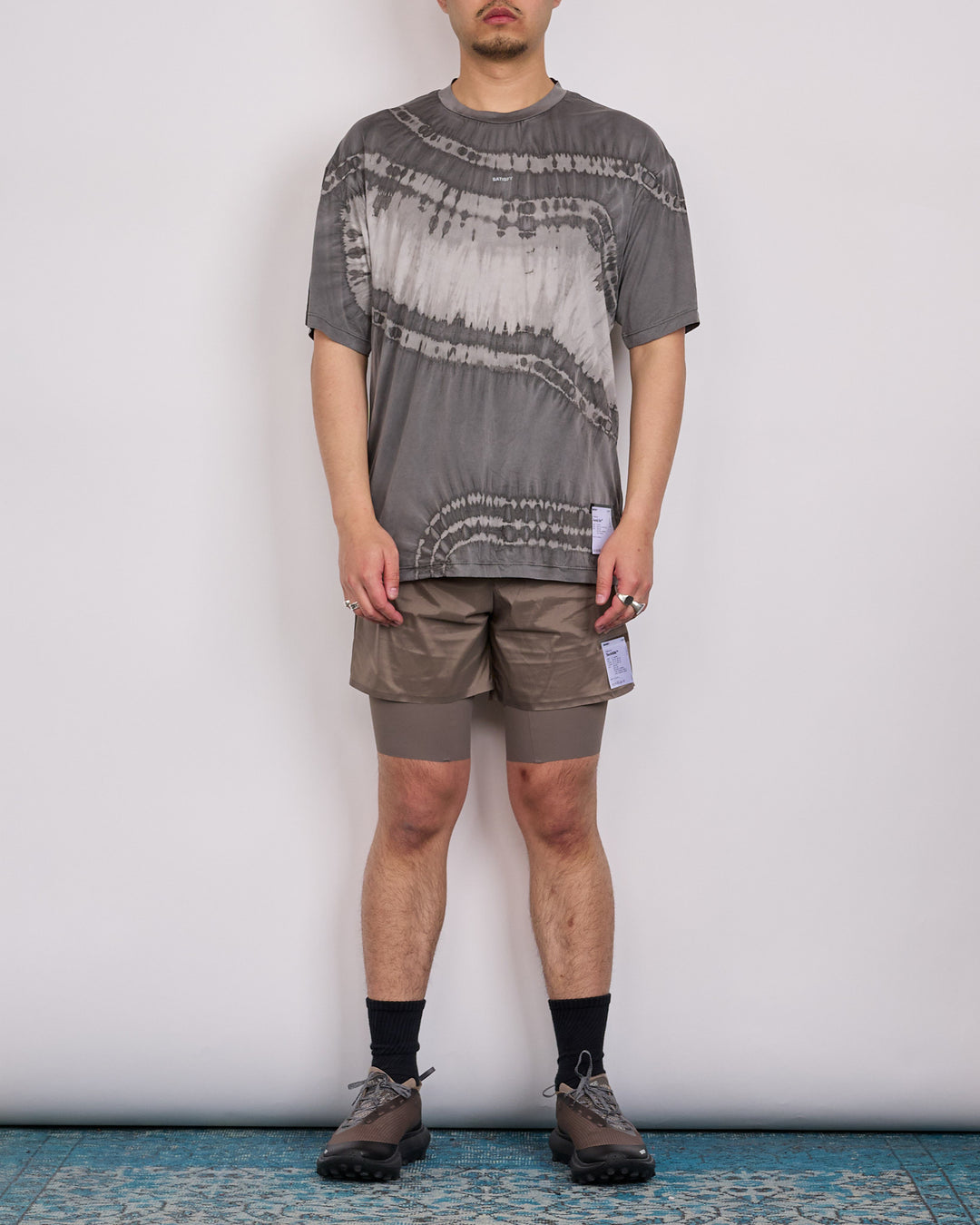 SATISFY Auralite T-Shirt Tie Dye Mineral Graphite
