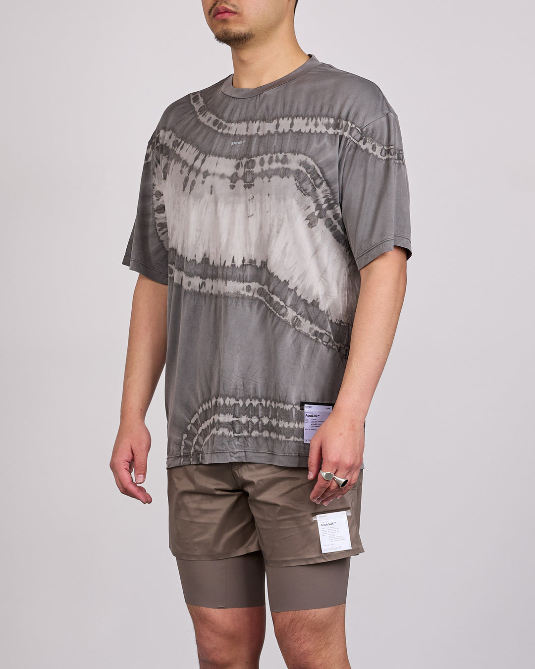 SATISFY Auralite T-Shirt Tie Dye Mineral Graphite