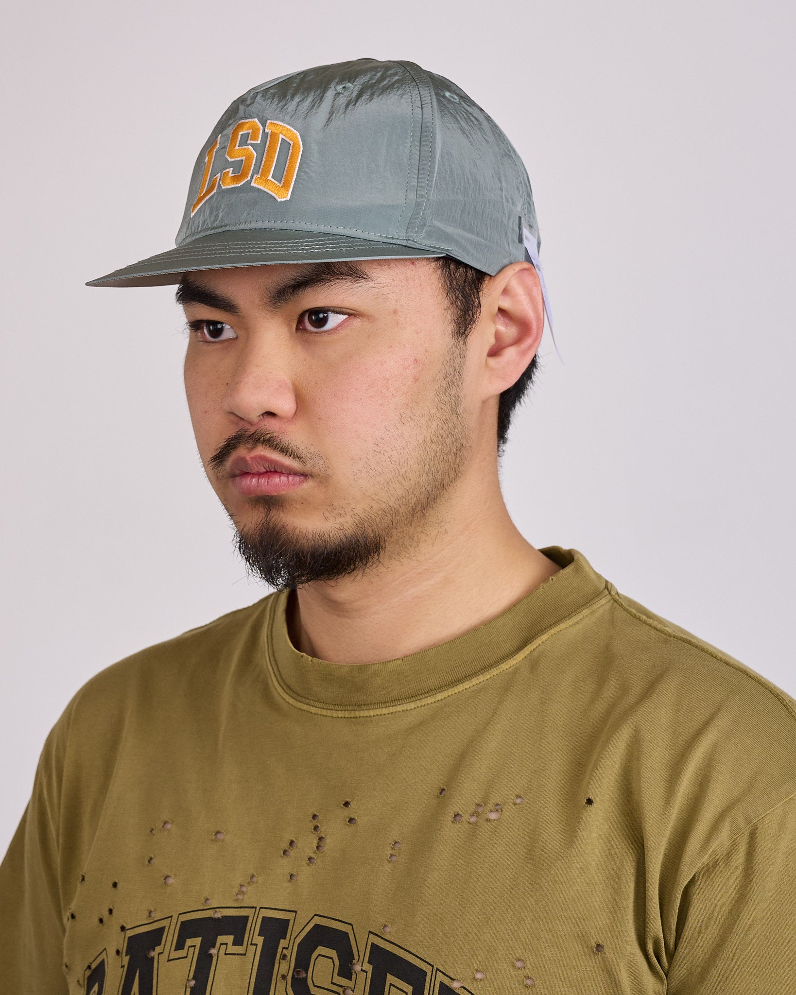 SATISFY FliteSilk LSD 5-Panel Pinch Cap Oil Green – LESS 17