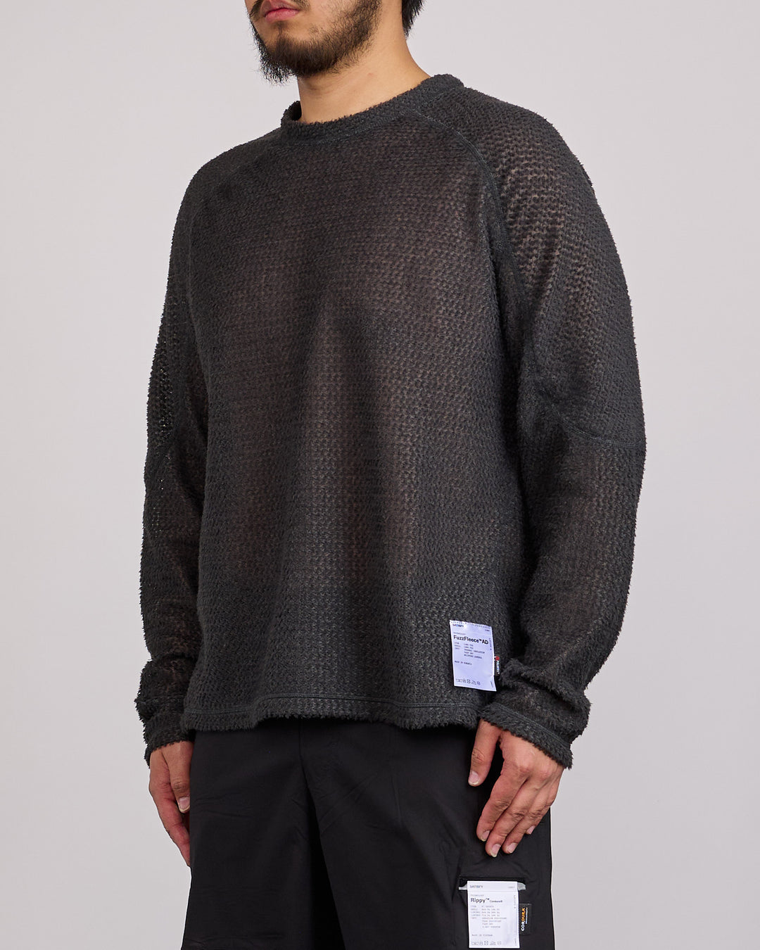 SATISFY FuzzFleece AD Long Crewneck Phantom
